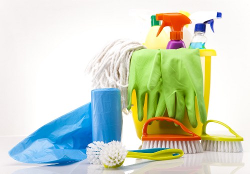 Close-up of fabric sofa stain removal and deep cleaning