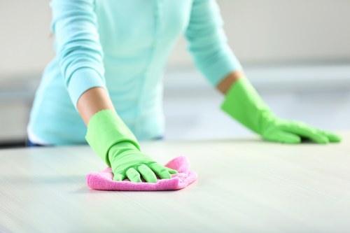 Freshly cleaned carpet in a South Wimbledon workplace setting
